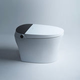 Alia Smart Toilet with integrated bidet in white finish, modern tankless design, featuring advanced hygiene and comfort features, perfect for luxury bathroom upgrades.