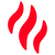 Three red wavy heat lines on a white background - symbol for instant hot water produced by Alia X51 and 4-in-1 dispenser.