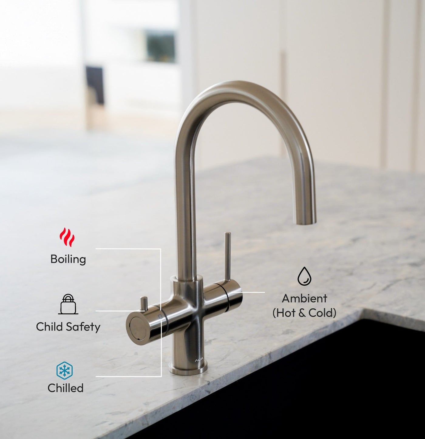 4-in-1 Boiling and Chilled Water Tap