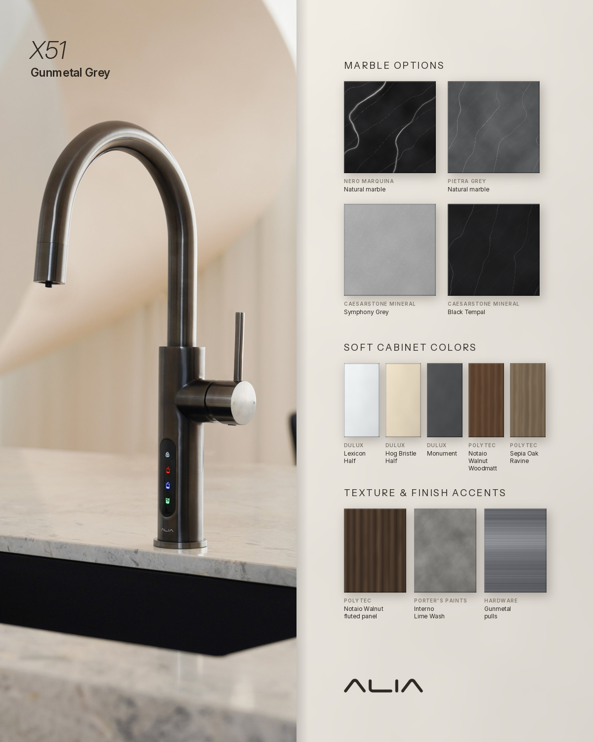 Alia X51 Instant Filtered Boiling and Chilled Water Tap in Gunmetal Grey