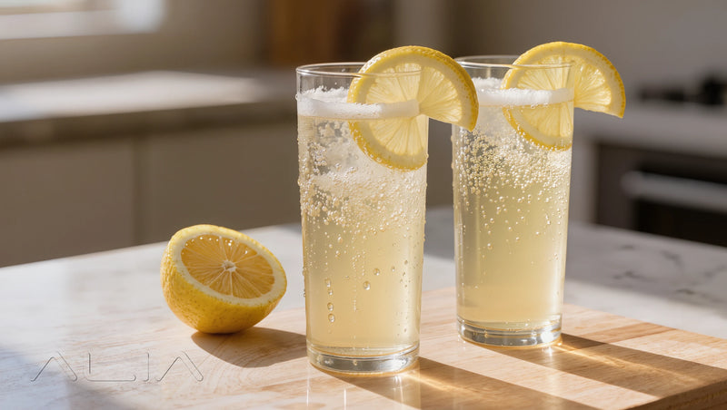 Lemon-Ginger Fizz – Fruit & Herb-Forward / Refreshing Sparkling Cocktails (No strong spirit focus or mixed styles) recipe