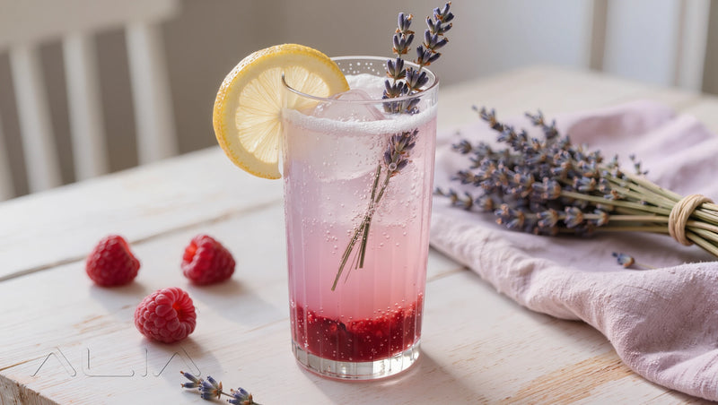 Raspberry-Lavender Lemonade Sparkle – Sparkling Mocktails recipe