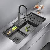 ALIA Smart Sink set in a contemporary, upgraded kitchen, emphasizing the PVD finish, dual sinks, innovative accessories, and streamlined user experience.
