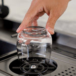 ALIA Smart Sink high-pressure jet cup and bottle washer in premium stainless steel, designed for efficient and hygienic cleaning in a modern kitchen sink.