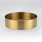 ALIA brushed gold round bathroom sink delivers a luxurious finish, ideal for modern, designer-style interiors.