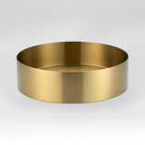 ALIA brushed gold round bathroom sink delivers a luxurious finish, ideal for modern, designer-style interiors.