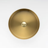 Elegant brushed gold stainless steel basin by ALIA crafted for compact bathrooms with superior hygiene and easy maintenance.