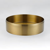 ALIA textured brushed gold round basin featuring a rich metallic surface for elegant, luxurious bathrooms.