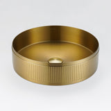 ALIA textured brushed gold above-counter basin crafted for modern interiors with a warm, opulent tone.