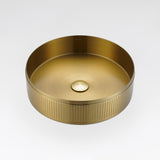 Textured brushed gold stainless steel basin by ALIA, offering durability with a premium, tactile finish.