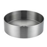 ALIA brushed silver round basin features a high-grade stainless steel construction, perfect for hygienic, compact bathroom sinks.