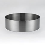 ALIA brushed silver above-counter basin featuring high-quality stainless steel for stylish, easy-to-maintain sinks.