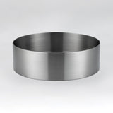 ALIA brushed silver above-counter basin featuring high-quality stainless steel for stylish, easy-to-maintain sinks.