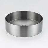 Brushed silver round stainless steel basin by ALIA, combining modern aesthetics with durable craftsmanship.