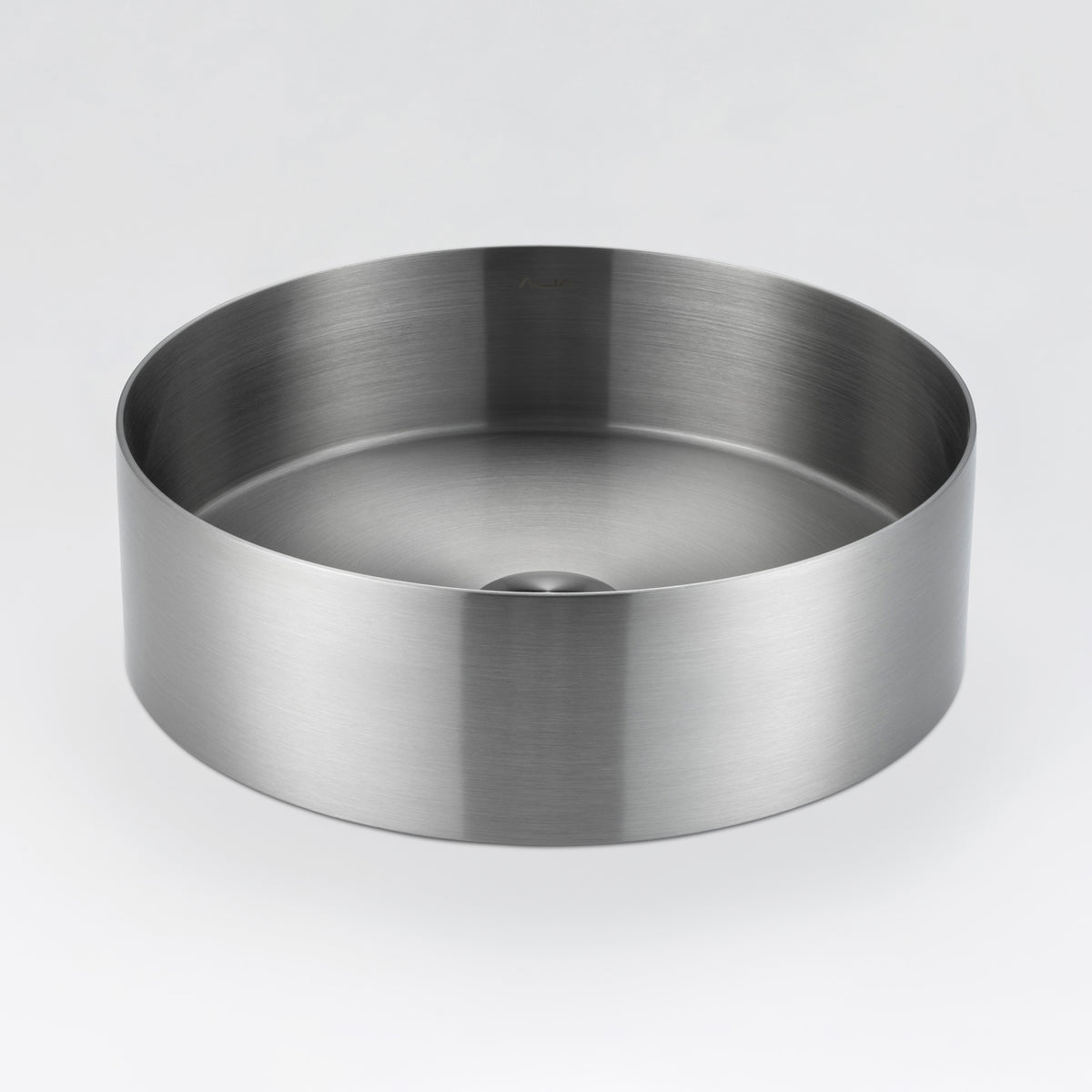 Brushed silver round stainless steel basin by ALIA, combining modern aesthetics with durable craftsmanship.