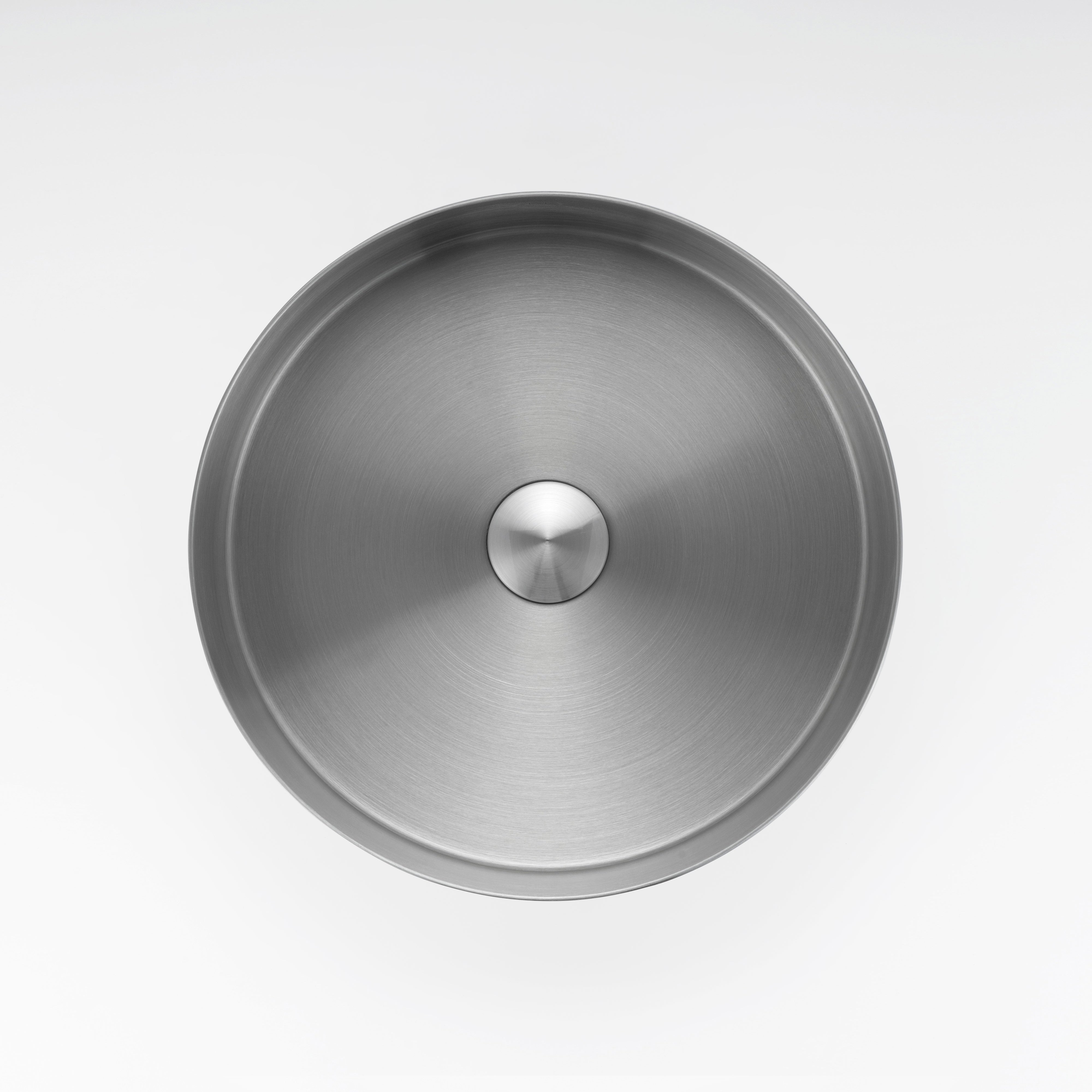 Elegant brushed silver bathroom basin from ALIA, ideal for minimalist and modern vanity setups.