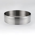 ALIA textured brushed silver round basin offering a sophisticated matte surface and durable stainless steel build.