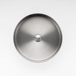 Sleek textured brushed silver bathroom basin from ALIA, combining elegance, hygiene, and enduring quality.