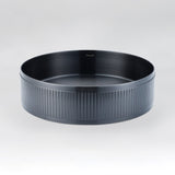 ALIA textured gunmetal grey round stainless steel basin featuring a unique matte finish for bold, modern bathrooms.