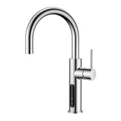 Alia X51 instant hot, cold, and sparkling filtered water tap in chrome finish displayed on a transparent background, perfect for modern kitchens seeking premium water filtration solutions.