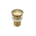 Popup image of brushed gold ALIA round textured basin, emphasizing its standout finish and easy-to-clean, premium construction.