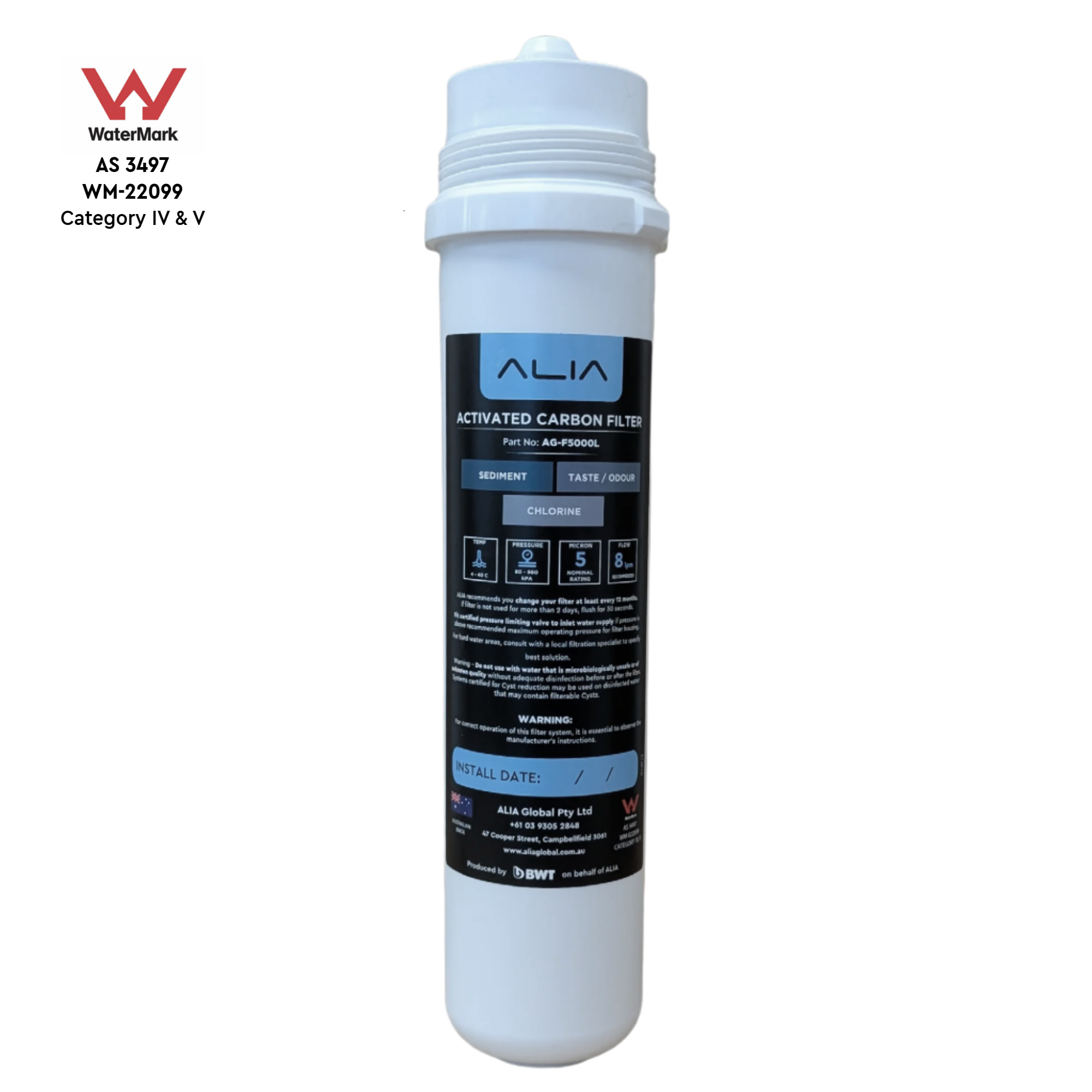 F5000L Water Filter Cartridge | Premium Tap Water Filtration – X51 Intelligent Dispenser by Alia Global