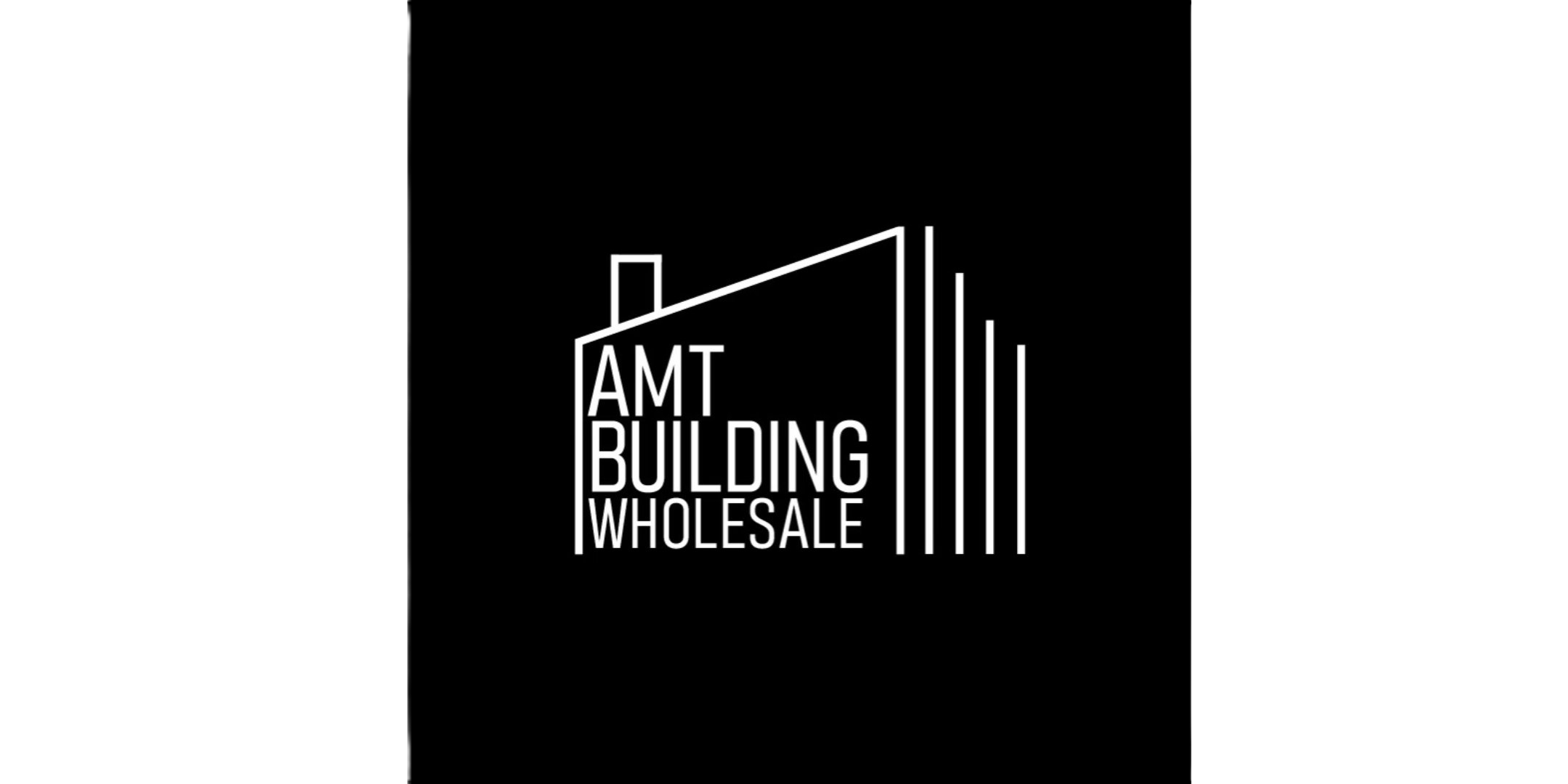 White logo of AMT Building Wholesale on a black background - Alia global retailer
