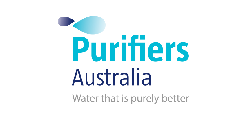 Logo of Purifiers Australia with a water droplet icon on a white background - Alia global retailer
